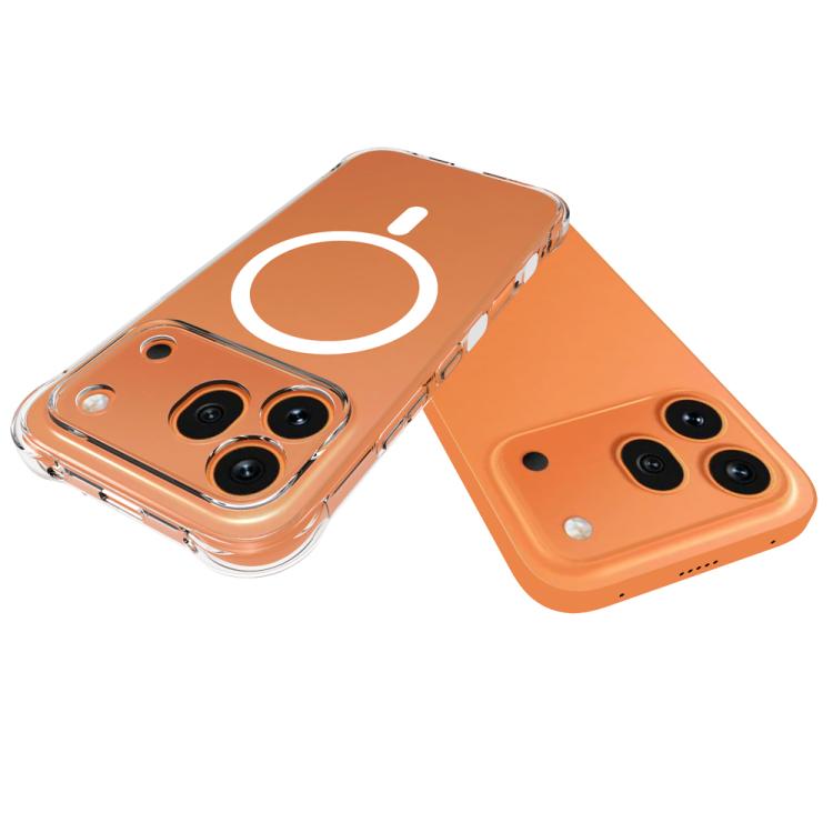 For Honor 600 Pro Global Shockproof Non-slip Magnetic TPU Phone Case - Transparent