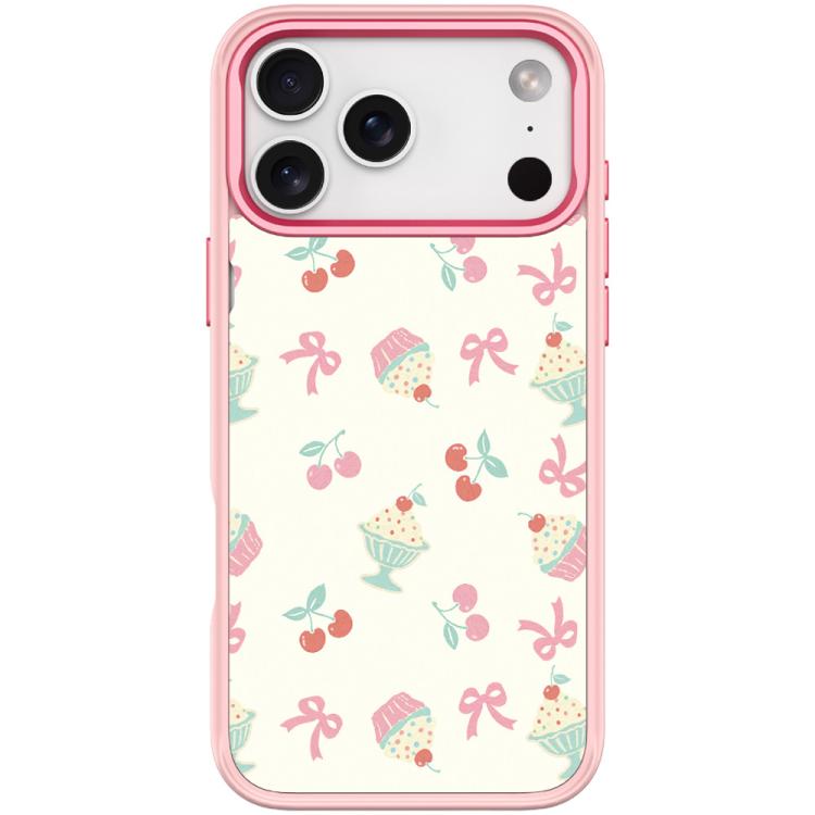 For iPhone 17 Pro Cherry Cake Pattern Magnetic Phone Case