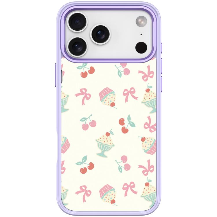 For iPhone 17 Pro Cherry Cake Pattern Magnetic Phone Case
