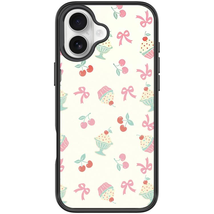 For iPhone 17 Cherry Cake Pattern Magnetic Phone Case
