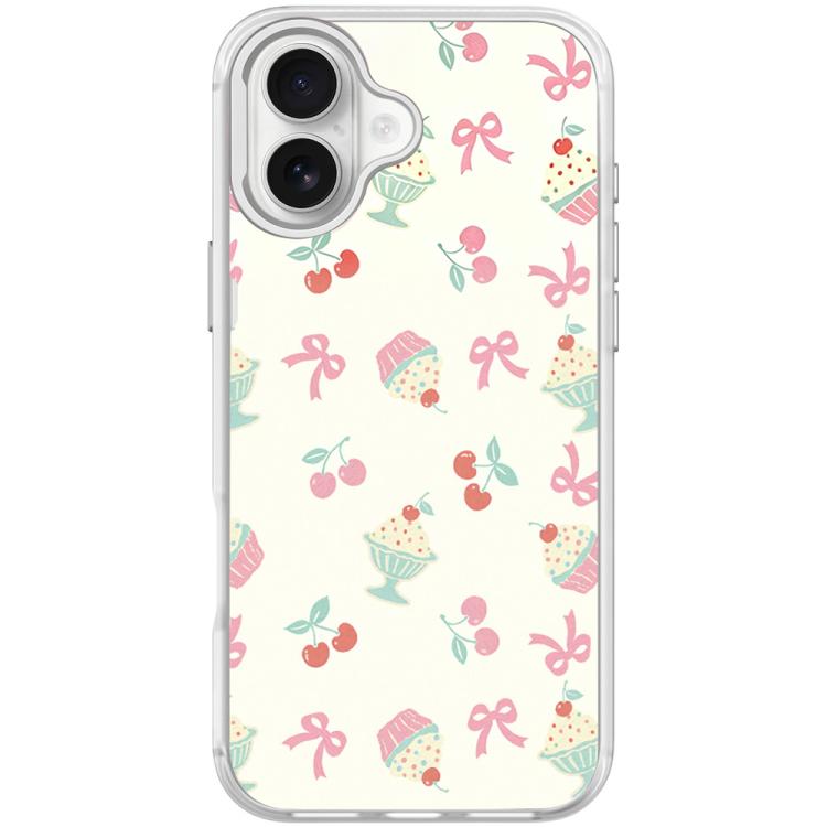 For iPhone 17 Cherry Cake Pattern Magnetic Phone Case
