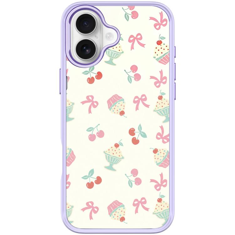 For iPhone 17 Cherry Cake Pattern Magnetic Phone Case