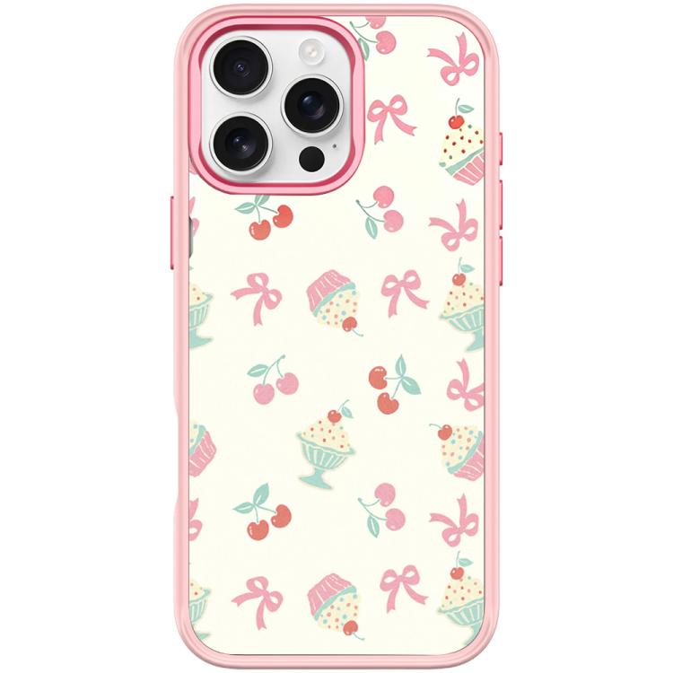For iPhone 16 Pro Max Cherry Cake Pattern Magnetic Phone Case