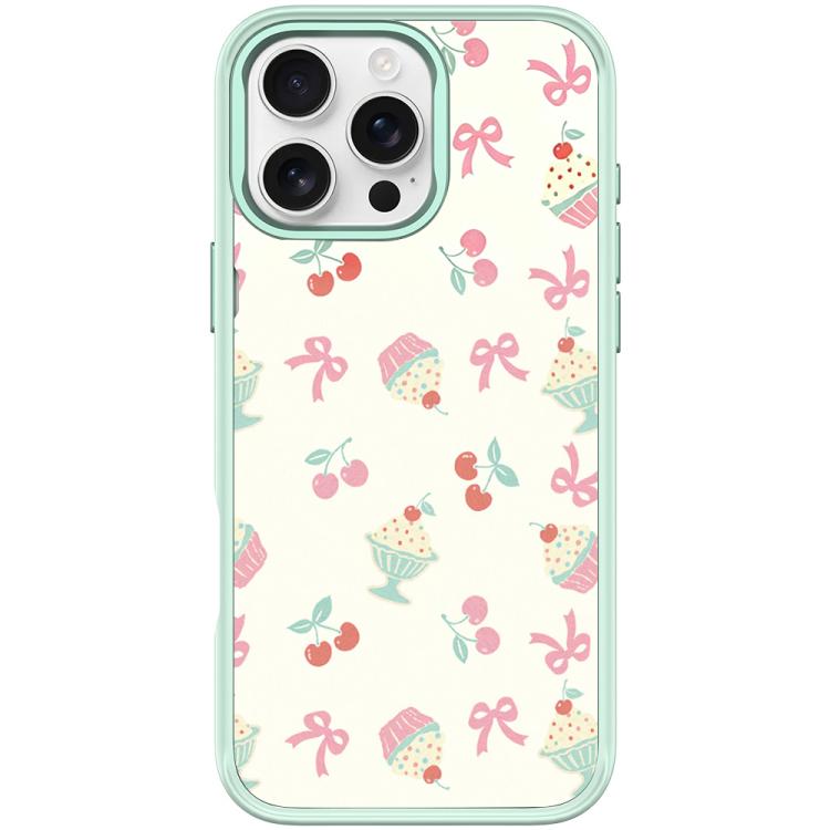 For iPhone 16 Pro Max Cherry Cake Pattern Magnetic Phone Case