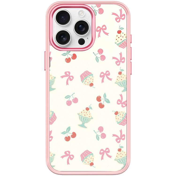 For iPhone 15 Pro Max Cherry Cake Pattern Magnetic Phone Case