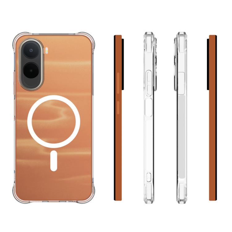 For Redmi A7 Pro 171mm / Poco C85x 5G Shockproof Non-slip Magnetic TPU Phone Case - Transparent