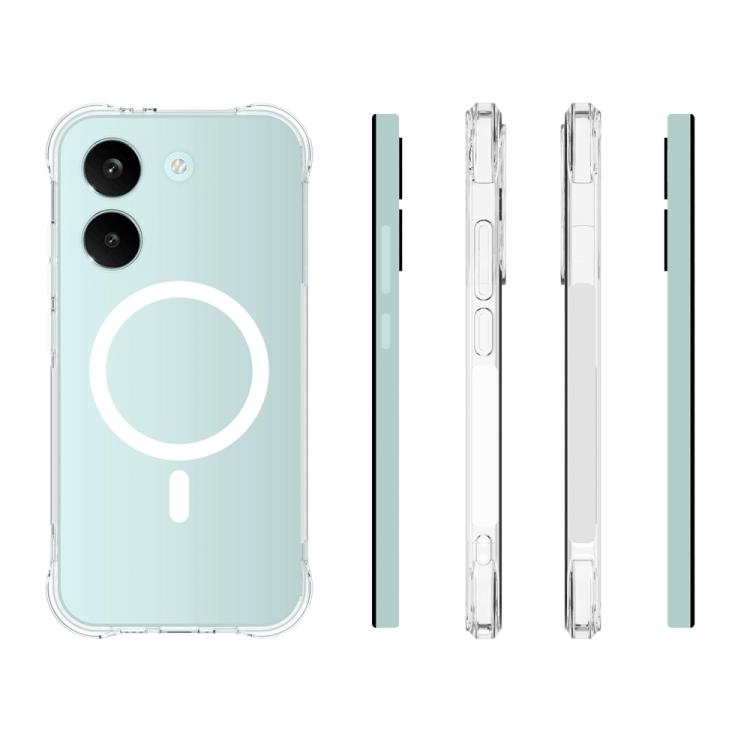 For Redmi Turbo 5 5G Shockproof Non-slip Magnetic TPU Phone Case - Transparent