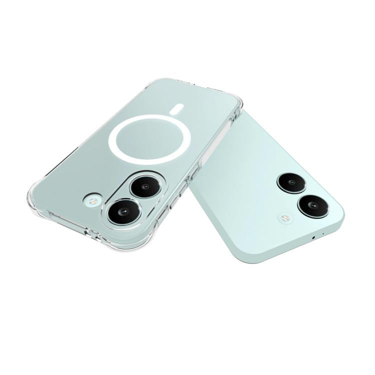 For Redmi Turbo 5 5G Shockproof Non-slip Magnetic TPU Phone Case - Transparent