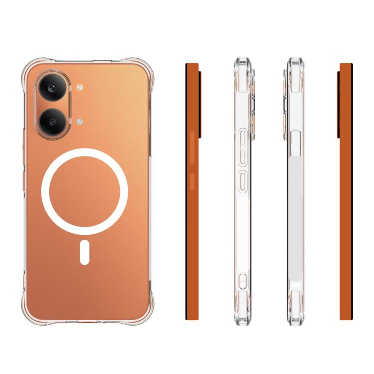 For Redmi Turbo 5 Max 5G Shockproof Non-slip Magnetic TPU Phone Case - Transparent