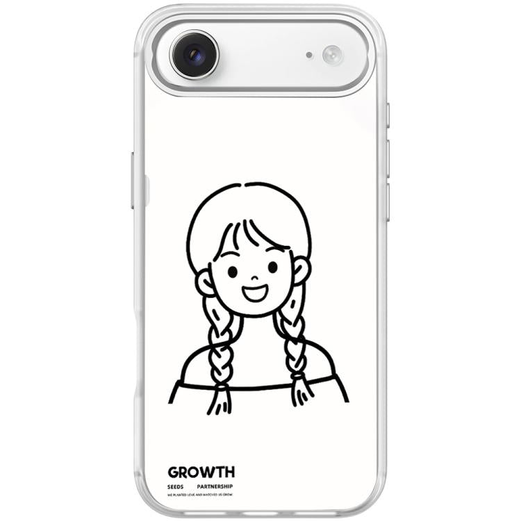 For iPhone Air Sketch Style Double Braided Hair Girl Pattern Magnetic Phone Case