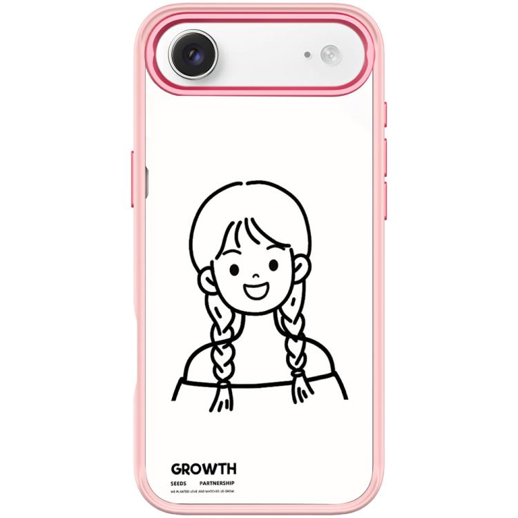 For iPhone Air Sketch Style Double Braided Hair Girl Pattern Magnetic Phone Case