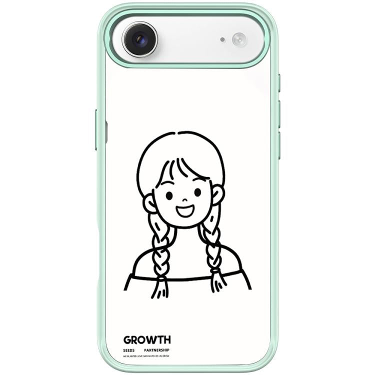 For iPhone Air Sketch Style Double Braided Hair Girl Pattern Magnetic Phone Case