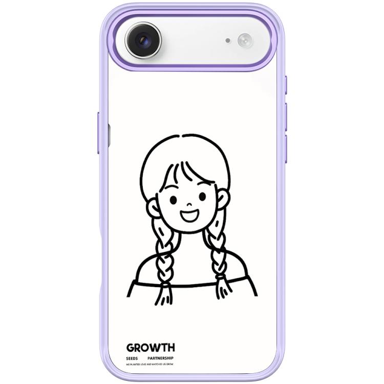 For iPhone Air Sketch Style Double Braided Hair Girl Pattern Magnetic Phone Case