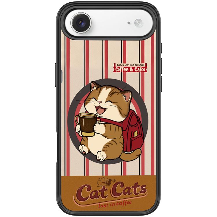 For iPhone Air Adorable Coffee Cat Pattern Magnetic Phone Case