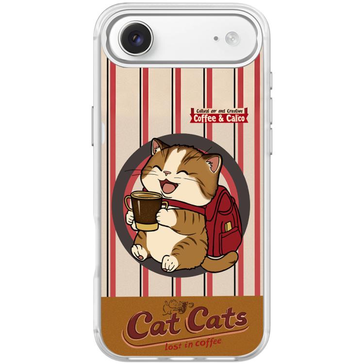 For iPhone Air Adorable Coffee Cat Pattern Magnetic Phone Case