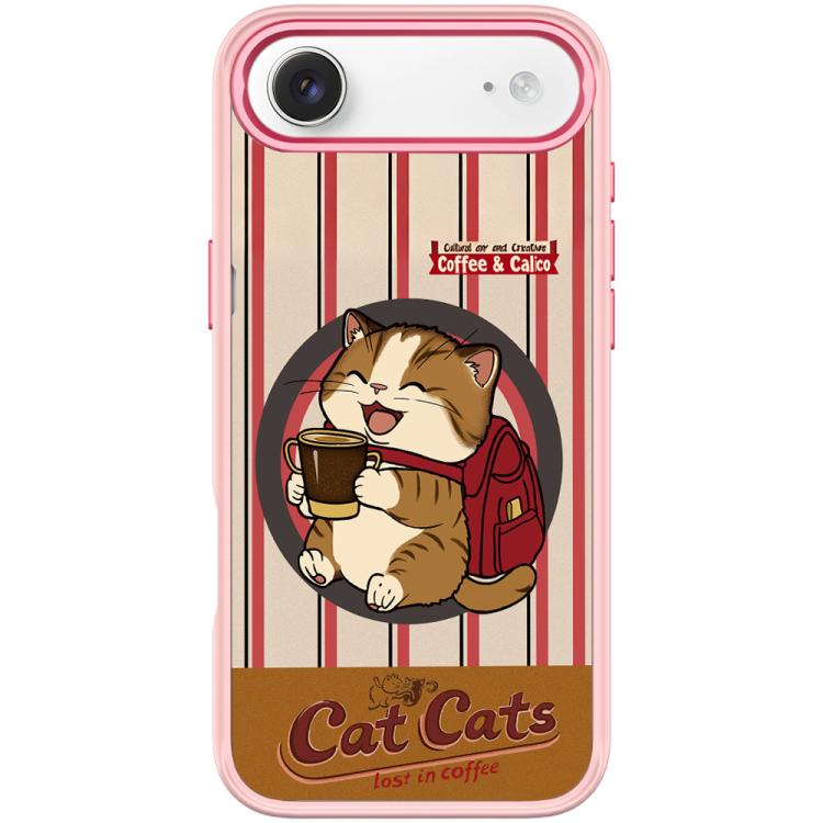 For iPhone Air Adorable Coffee Cat Pattern Magnetic Phone Case