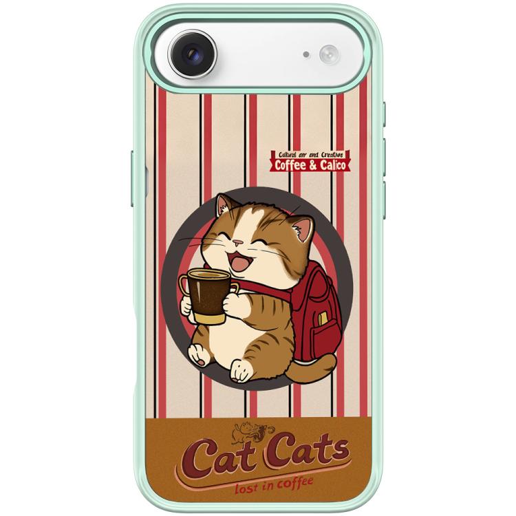 For iPhone Air Adorable Coffee Cat Pattern Magnetic Phone Case