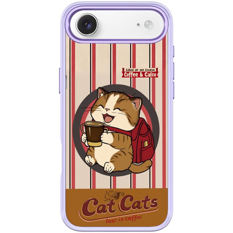 For iPhone Air Adorable Coffee Cat Pattern Magnetic Phone Case