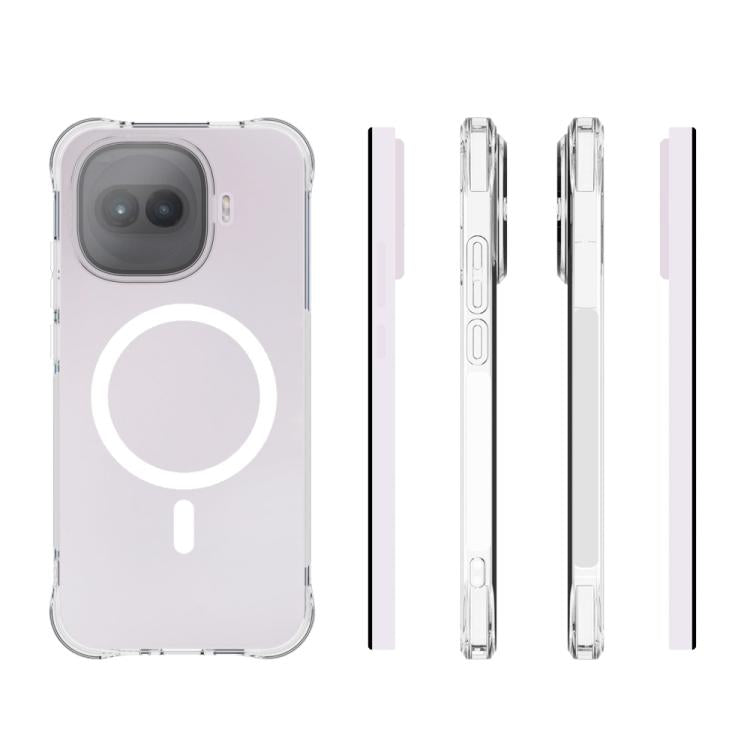 For vivo iQOO Z11 Turbo 5G Shockproof Non-slip Magnetic TPU Phone Case - Transparent