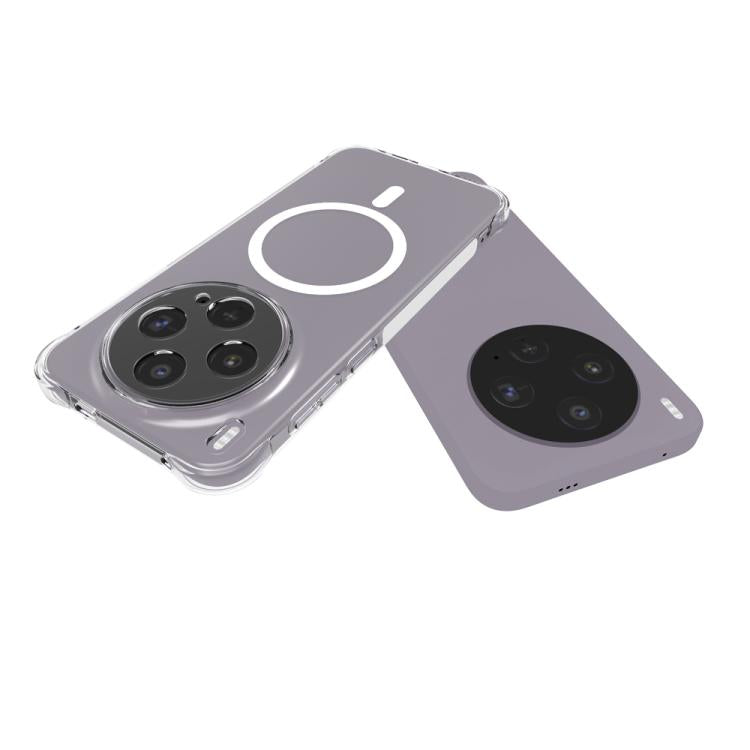 For vivo X300s 5G Shockproof Non-slip Magnetic TPU Phone Case - Transparent