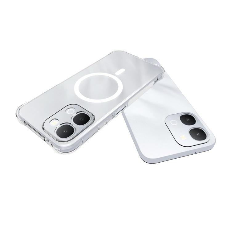 For vivo Y500i 5G Shockproof Non-slip Magnetic TPU Phone Case - Transparent