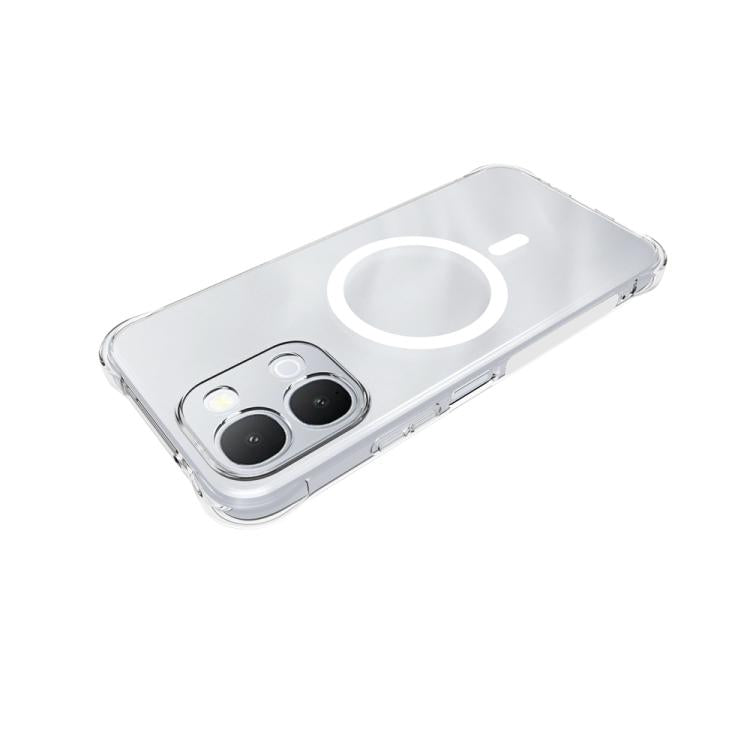 For vivo Y500i 5G Shockproof Non-slip Magnetic TPU Phone Case - Transparent