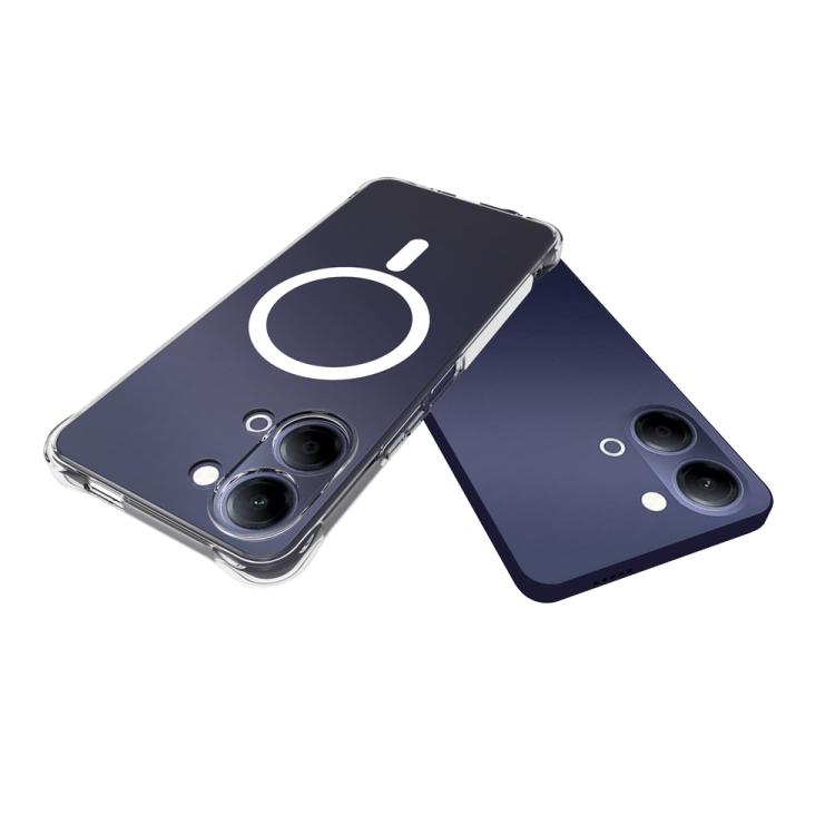 For vivo Y05 4G / Y21 4G / Y11d 4G Shockproof Non-slip Magnetic TPU Phone Case - Transparent