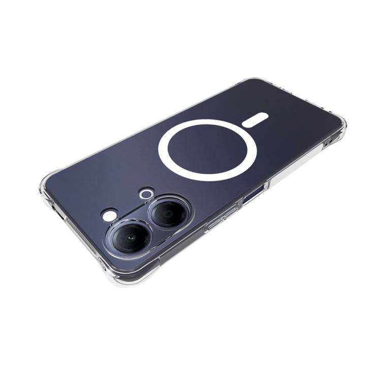 For vivo Y05 4G / Y21 4G / Y11d 4G Shockproof Non-slip Magnetic TPU Phone Case - Transparent