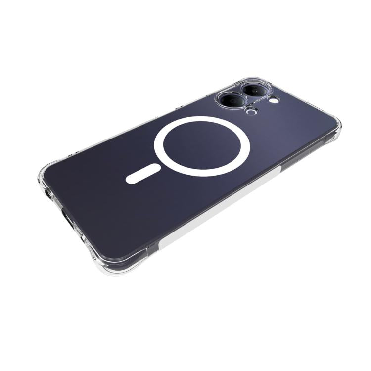 For vivo Y05 4G / Y21 4G / Y11d 4G Shockproof Non-slip Magnetic TPU Phone Case - Transparent