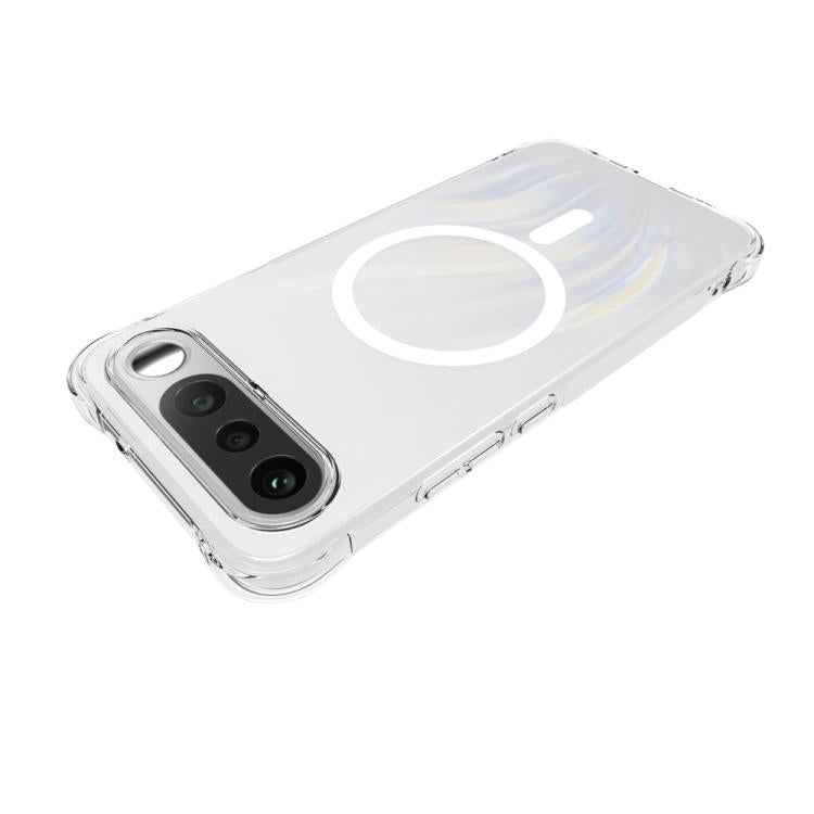 For Realme 16 5G Global Shockproof Non-slip Magnetic TPU Phone Case - Transparent