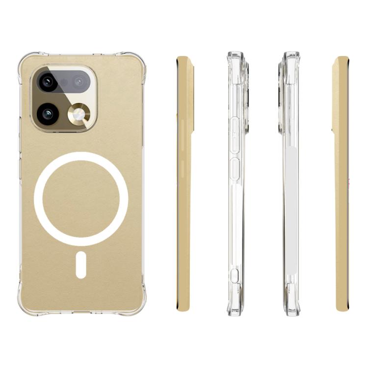 For Realme 16 Pro+ 5G Global Shockproof Non-slip Magnetic TPU Phone Case - Transparent