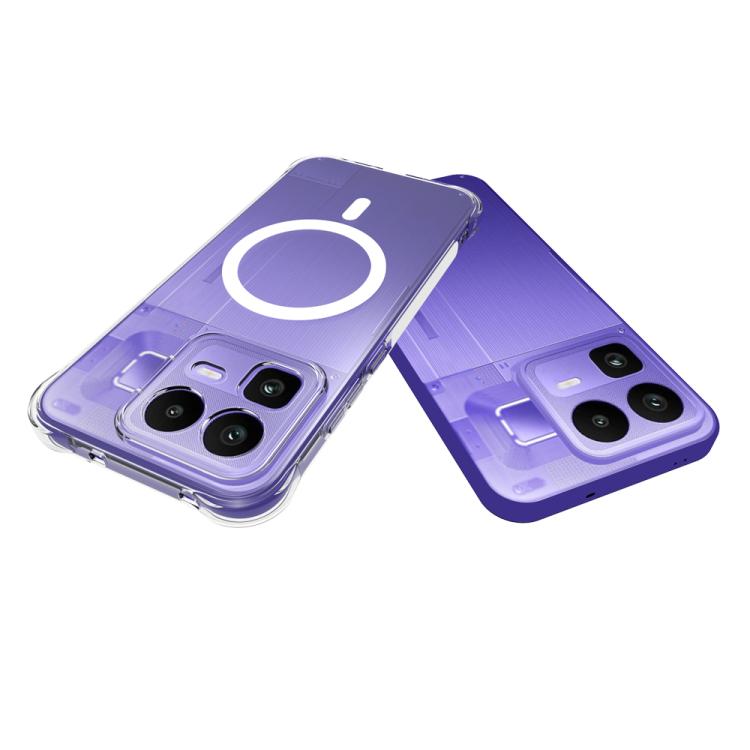 For Realme Neo8 5G Shockproof Non-slip Magnetic TPU Phone Case - Transparent