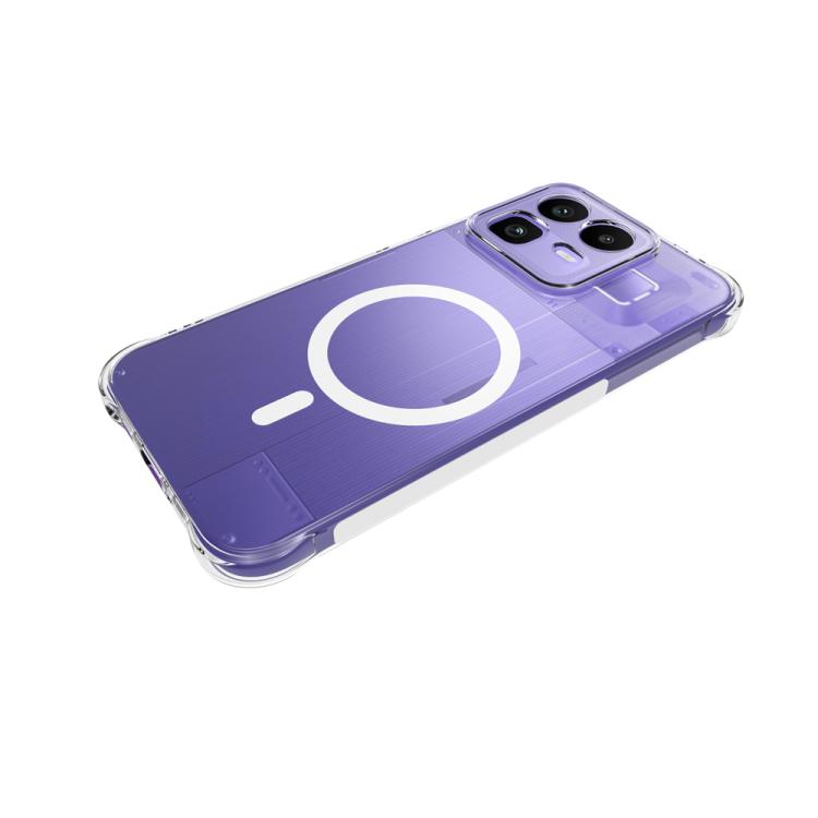 For Realme Neo8 5G Shockproof Non-slip Magnetic TPU Phone Case - Transparent