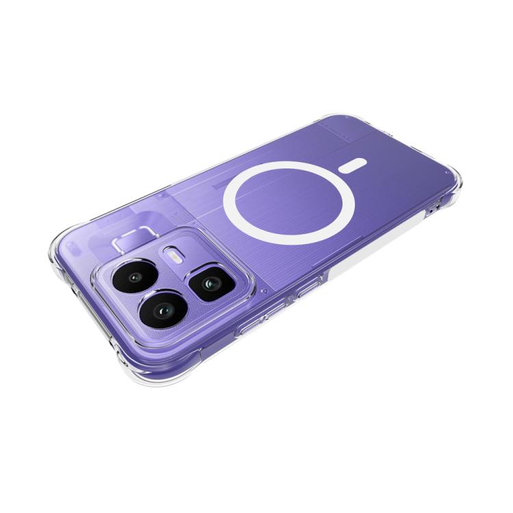 For Realme Neo8 5G Shockproof Non-slip Magnetic TPU Phone Case - Transparent