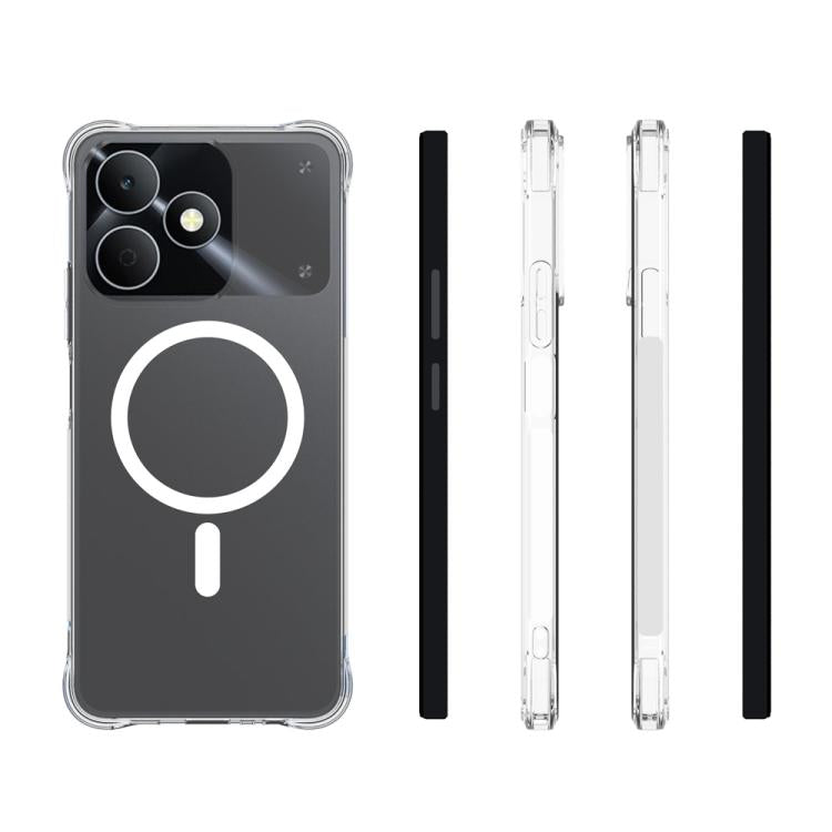 For Realme Note 80 5G Global Shockproof Non-slip Magnetic TPU Phone Case - Transparent