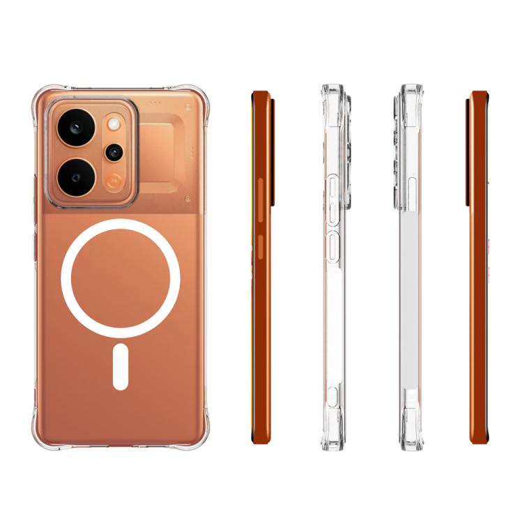 For Realme P4 Power / Narzo Power 5G Shockproof Non-slip Magnetic TPU Phone Case - Transparent