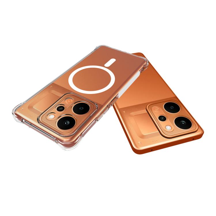 For Realme P4 Power / Narzo Power 5G Shockproof Non-slip Magnetic TPU Phone Case - Transparent