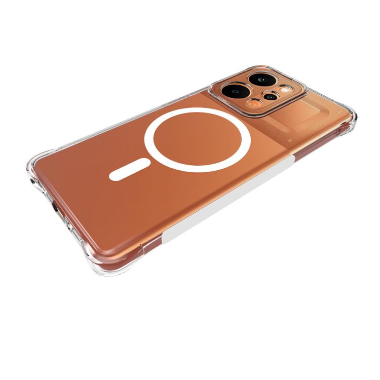 For Realme P4 Power / Narzo Power 5G Shockproof Non-slip Magnetic TPU Phone Case - Transparent