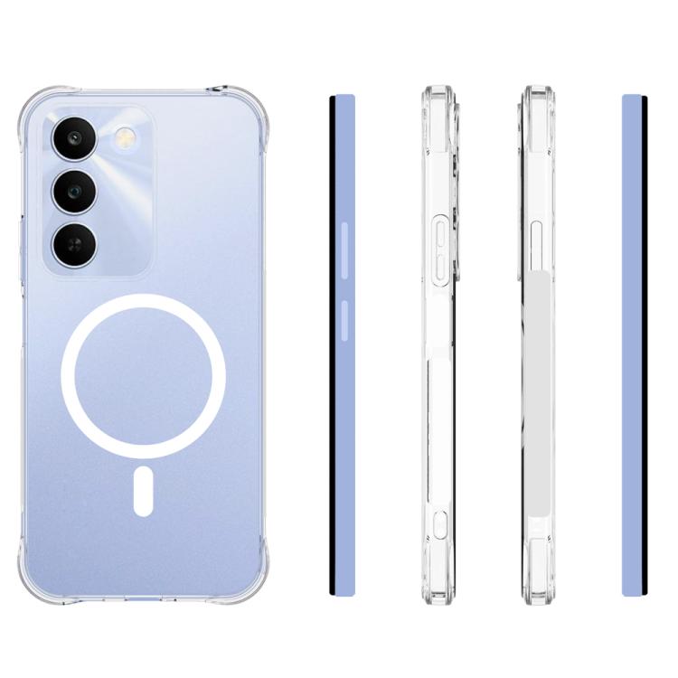 For Realme C83 5G Shockproof Non-slip Magnetic TPU Phone Case - Transparent