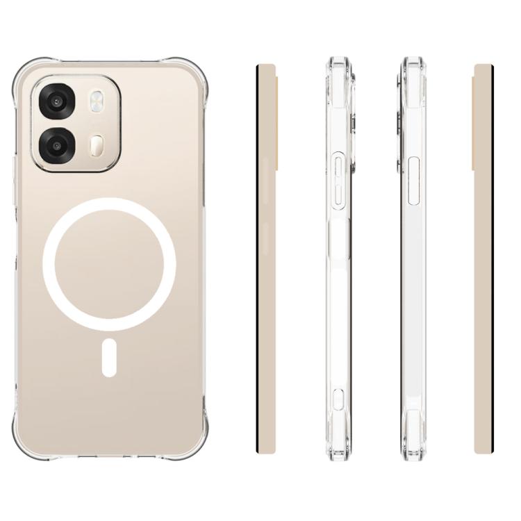 For OPPO A6s 5G / A6 5G / A6 4G Global Shockproof Non-slip Magnetic TPU Phone Case - Transparent