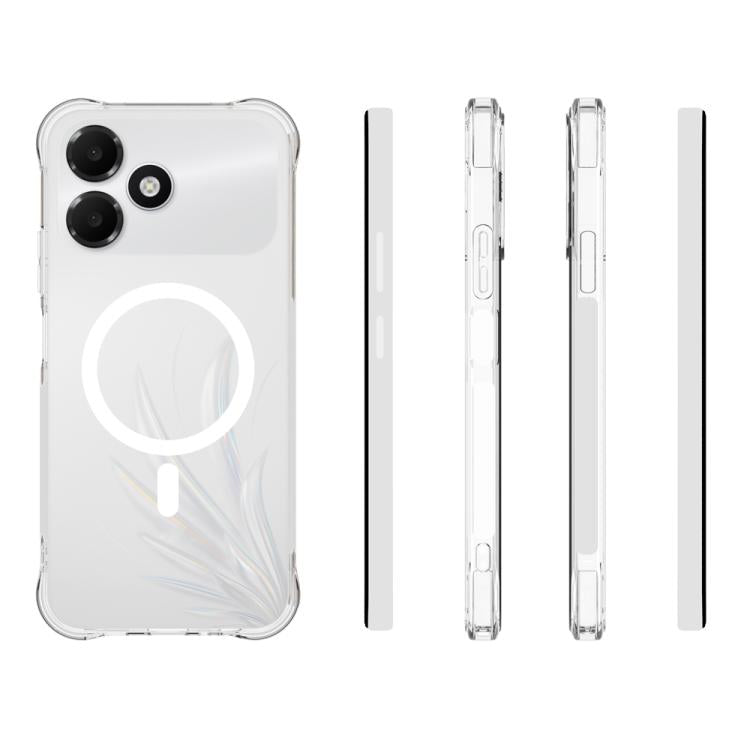 For OPPO A6c 4G Shockproof Non-slip Magnetic TPU Phone Case - Transparent