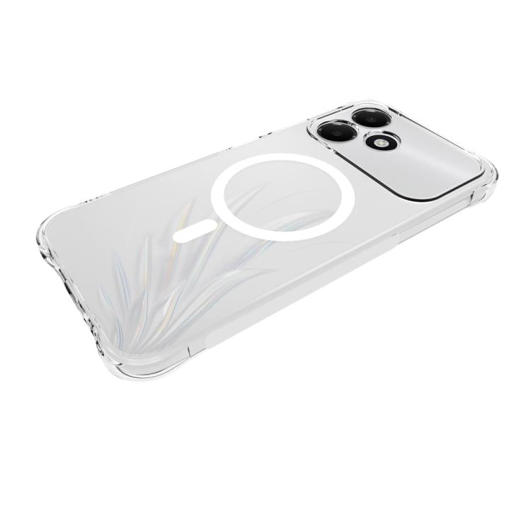 For OPPO A6c 4G Shockproof Non-slip Magnetic TPU Phone Case - Transparent