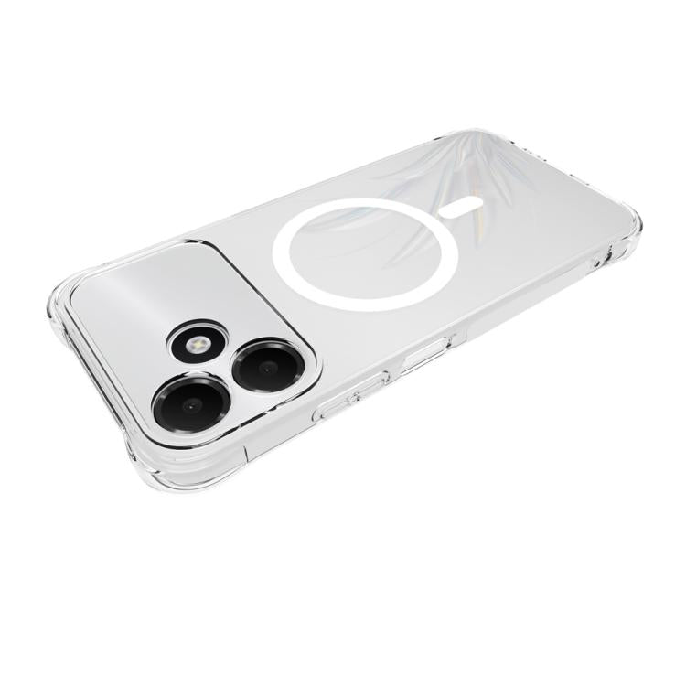 For OPPO A6c 4G Shockproof Non-slip Magnetic TPU Phone Case - Transparent