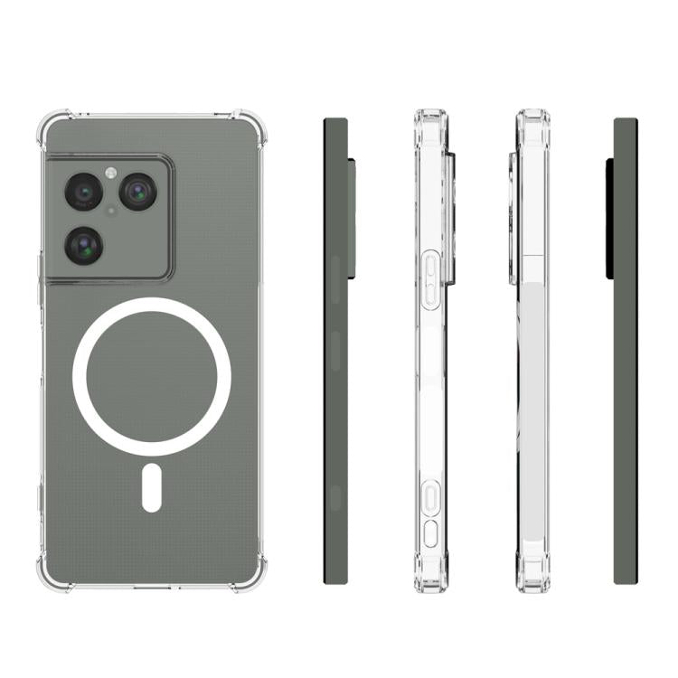For Sony Xperia 1 VIII Shockproof Non-slip Magnetic TPU Phone Case - Transparent