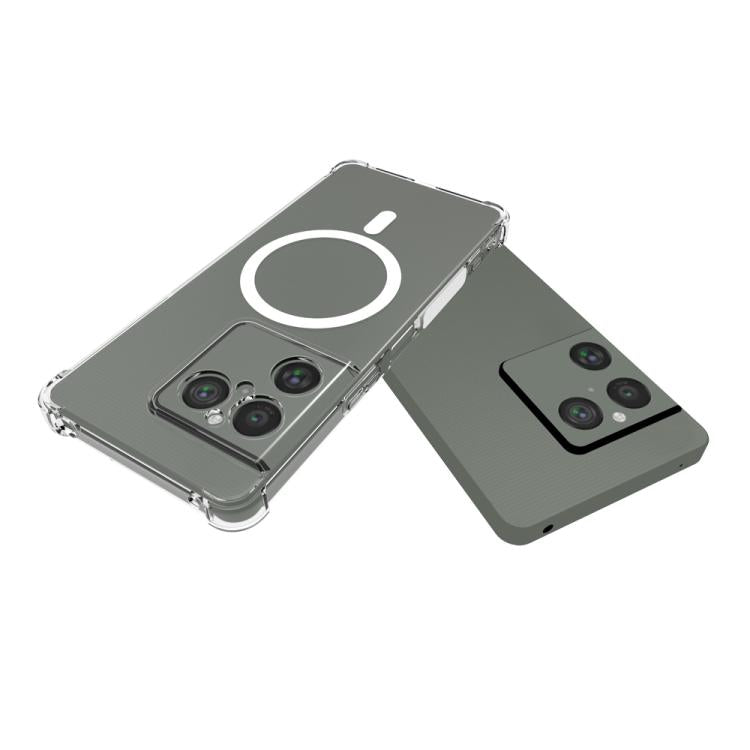 For Sony Xperia 1 VIII Shockproof Non-slip Magnetic TPU Phone Case - Transparent