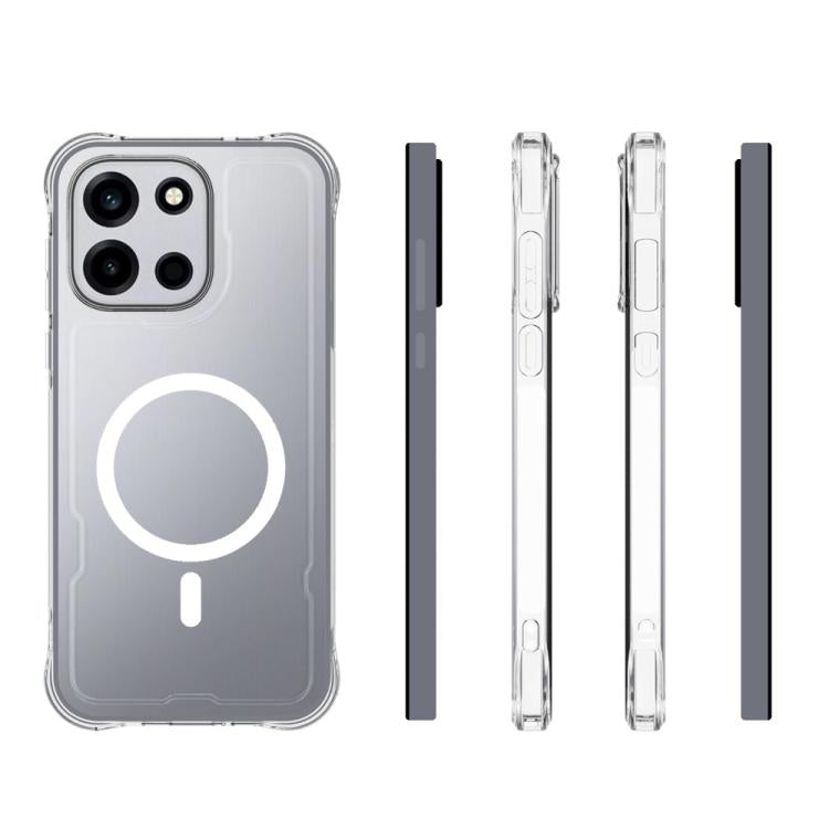 For OnePlus Turbo 6 5G Shockproof Non-slip Magnetic TPU Phone Case - Transparent