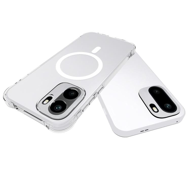 For OnePlus Ace 6 Ultra Shockproof Non-slip Magnetic TPU Phone Case - Transparent