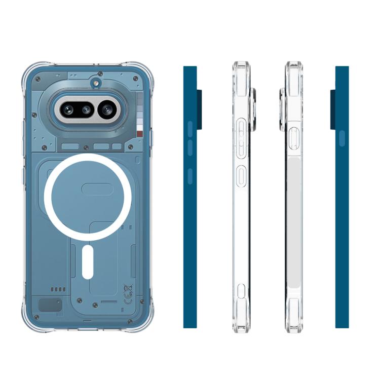 For Nothing Phone 4a Shockproof Non-slip Magnetic TPU Phone Case - Transparent