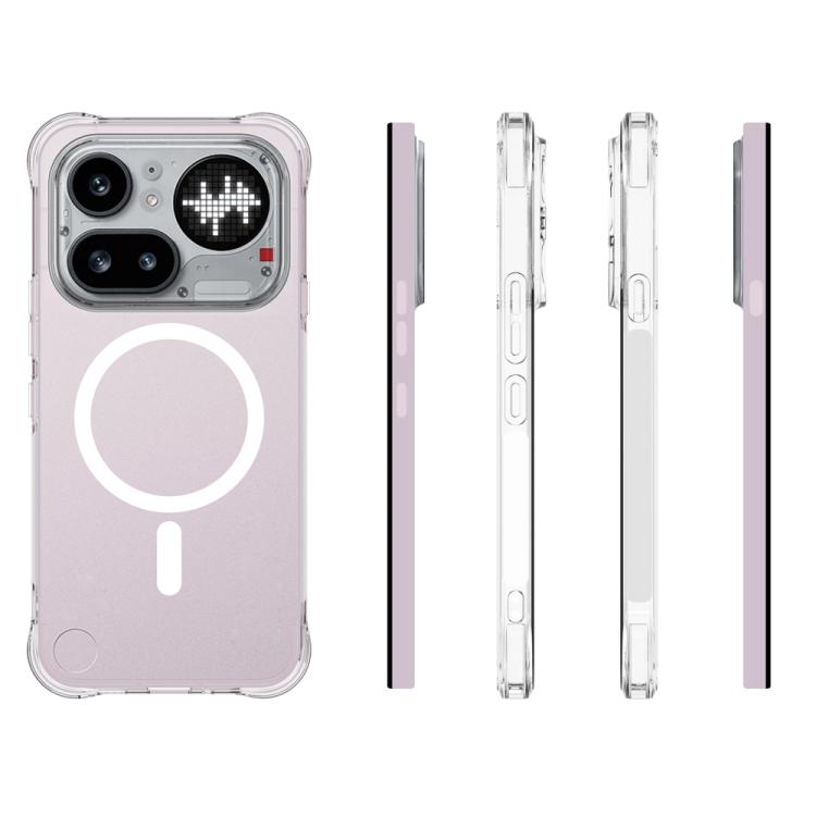 For Nothing Phone 4a Pro Shockproof Non-slip Magnetic TPU Phone Case - Transparent