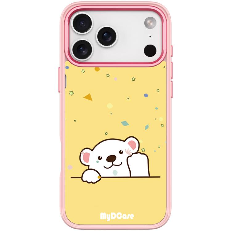 For iPhone 17 Pro Waving Little Bear Pattern Magnetic Phone Case